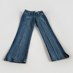 Lawman Western Straight Leg Jeans Women’s 11/12 Cowgirl  Rhinestone Embroidery